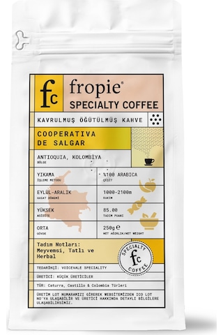 Fropie Nitelikli Kahve Kolombiya Öğütülmüş 250 G
