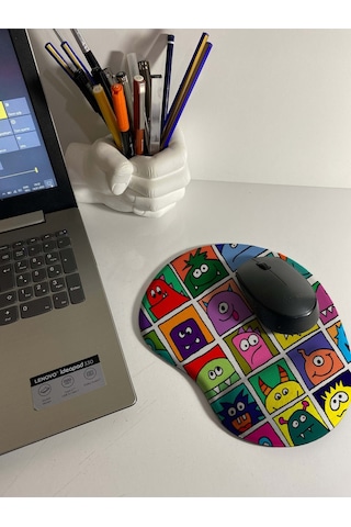 Crazy Monster 2 Baskılı Bilek Destekli Mouse Pad Mousepad