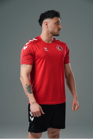 Hummel Milli Takım Line Antrenman Tişört Kırmızı