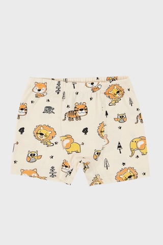 Lela Desenli Streç Pamuklu Bisiklet Yaka Atlet Boxer 2'Li Iç Giyim Erkek Çocuk Takım 6651010 Bej