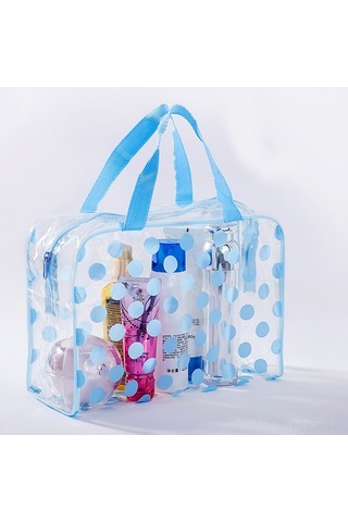 Hangfox Seyahat İçin Şeffaf Pvc Su Geçirmez, Toz Koruyucu Kozmetik Ve Tuvalet Malzemeleri Taşıma Çantası Pembe