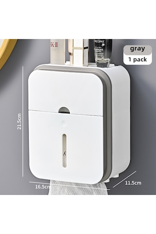 Skycity Banyo Su Geçirmez Duvar Tipi Delmezsiz Kurulumlu Camasir Kağıdı Tutucu - Gri Renkli, Dayanıklı Malzeme İle Uzun Ömürlü Kullanım Diğer