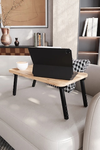 Laptop Sehpası Seyyar Kahvaltı Masası Katlanır Çalışma Sehpası Atlantik Çam