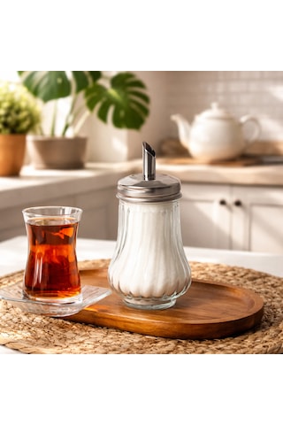Porsima Dhz90131 Cam Akıtmalı Salla Dök Şekerlik - Toz Şekerlik - 200ml Şeffaf