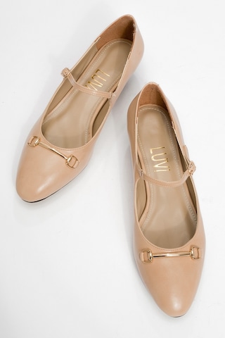 Luvishoes Luvi Shoes Ojen Bej Cilt Kadın Kısa Topuklu Ayakkabı BEJ CILT
