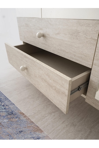 Petra 3 Kapaklı Aynalı Elbise Dolabı Gardrop 120x55x200