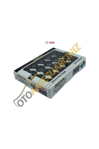 A Kalite Mefsa Bijon Kapağı Düz 17 Mm Siyah 20 Li Set