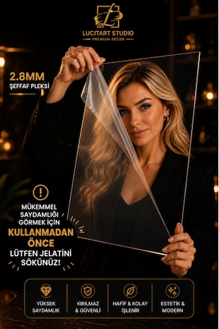 Şeffaf Pleksi Levha 2.8mm - 3mm Cam Görünümlü Kırılmaz Akrilik Pleksiglass Mika Tüm Ebatlar Kare Pleksi, Yuvarlak Pleksi, Dikdörtgen Pleksi