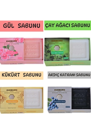 Hmd Bitkisel Kozmetik Ardıç Katranı + Çay Ağacı + Gül + Kükürt Sabunu 4 x 125 G