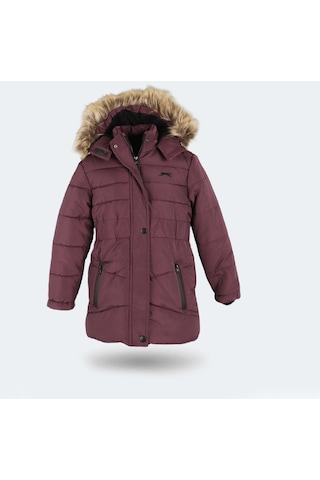 Slazenger CANDY NEW Çocuk Kapüşonlu Mor Mont & Kaban