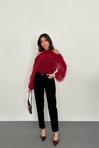 Alemdarshop Siyah Boru Paça Jeans Pantolon