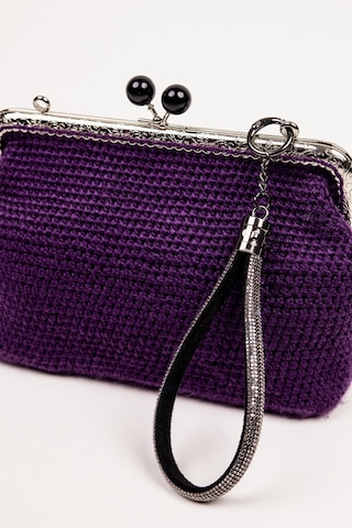 Fabric Craft Bag Portföy Çanta Bilek Askılı Merserize İplik Mor Mor