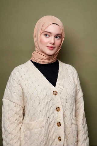 Bambu Şal Tesettür, Pamuklu, Hafif, Rahat, Şık, Yüksek Kalite, Hijab, Shawl, Original, Lux Kum Beji