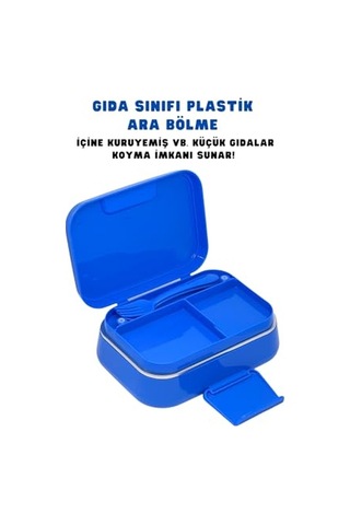 Bento 1030ml Lunchbox Sonic Lisanslı Tek Katlı 2 Bölmeli Paslanmaz Çelik Sefer Tası Yemek Kutu