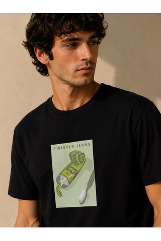 Alexandergardı Baskılı T-shirt Siyah