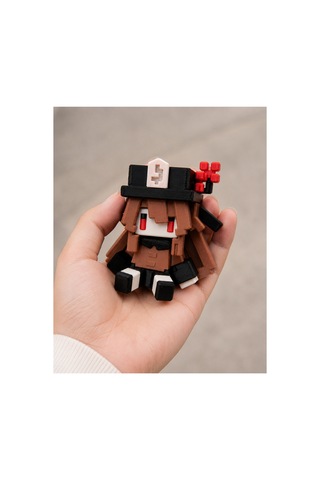 Hu Tao Genshin Impact Temalı Chibi 3d Baskı Figür, Koleksiyonluk Masaüstü Dekor