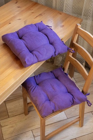 Slavıca Sandalyeye Takılan Bağcıklı Kare Yastık 40x40cm 363124947 Violet