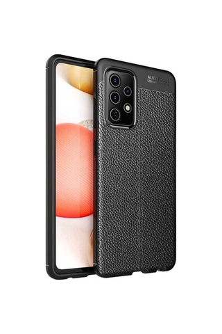 Galaxy A72 Uyumlu Deri Tasarımlı Kamera Korumalı Kılıf