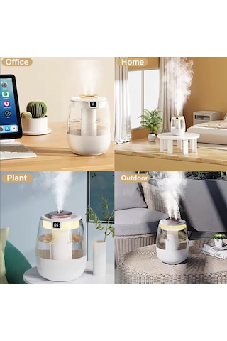 Mighty Beyaz Büyük Kapasiteli 1.3 Lt Usb Ultrasonik Ofis Oda Ve Araba Hava Nemlendirici Buhar Makinesi Aroma Difizörü Çift Püskürtme