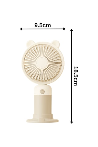 Taşınabililir Mini Usb Şarjlı 3 Kademeli El Masaüstü Vantilatör Fan Soğutucu Ym88216 Kahverengi Açık
