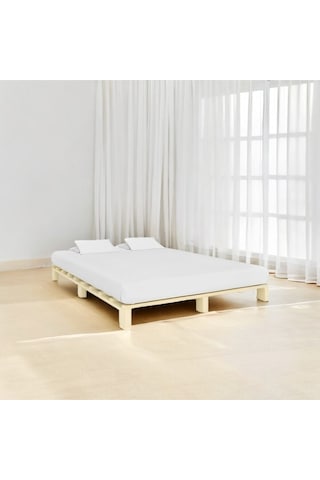 Masif Doğal Ahşap Platform Karyola Natural Renk 200x200