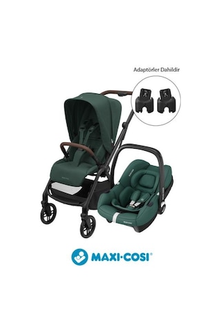 Maxi-Cosi Leona2-Cabriofix I-Size Tek Elle Katlanabilen Ultra Kompakt Çift Yönlü Seyahat Sistem Bebek Arabası Green