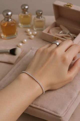 14k Zirkon Taşlı Su Yolu Vip Lux Bileklik Altın