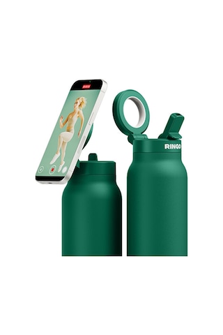 Ringo Pro Pipetli, Telefon Tutuculu Termal Çelik Termos 710 Ml Yeşil