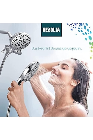Bath Duş Seti / 3 Fonksiyonlu Duş Başlığı Ve 175cm Duş Hortumu Başlık Ve Hortum Değişkenlik Gösterebilir Beyaz