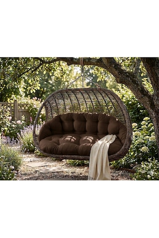 Çift Kişilik Salıncak Minderi Sadece Minder 60x120 Cm Oturma Kahverengi
