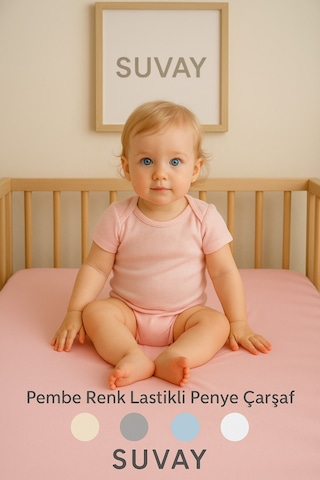 Pembe Bebek Lastikli Çarşaf %100 Pamuklu Penye Park Yatak 60x120 - 70x110 - 70x120 - 70x130 - 70x140 - 80x130