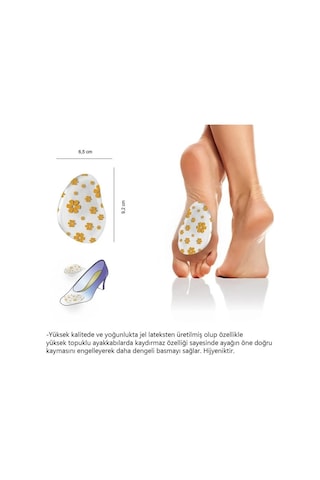 Medigel Jel Kaydırmaz Ayak Yastığı, Ön Taban Destekleyici Ayakkabı Pedi Kay