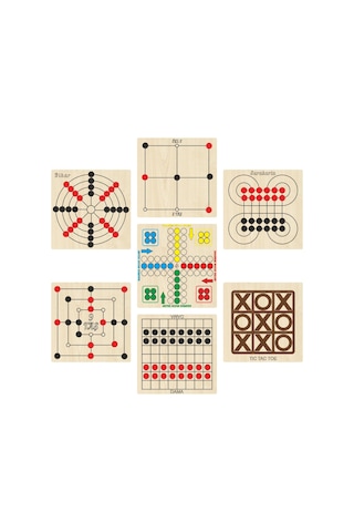 Ahşap Kızma Birader+dama+3 Taş+9 Taş+bihar+surakarta+tic-tac-toe