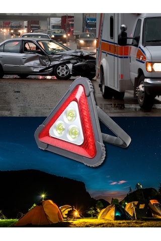 Üçgen Led Reflektör, 1800mah Şarj Edilebilir Pil, Güçlü