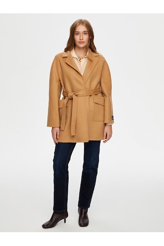 Faik Sönmez Kaşmir Karışımlı Beli Kuşaklı Kaban W26kbn011 Uw26kbn01135 Camel