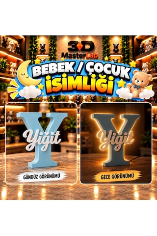 Kişiye Özel Harf İsimlik Led Işıklı 20 Cm