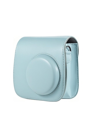 Maiyame Fujifilm Instax Mini 9/8/8+ İçin Şık Pu Fotoğraf Makinesi Kılıfı - Su Geçirmez, Omuz Askılı, Buz Mavisi