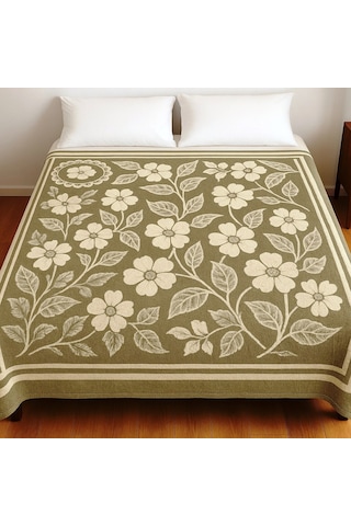 Algelsineve Harmoni Çift Kişilik Peluş Uşak Battaniyesi, 2,75kg Haki