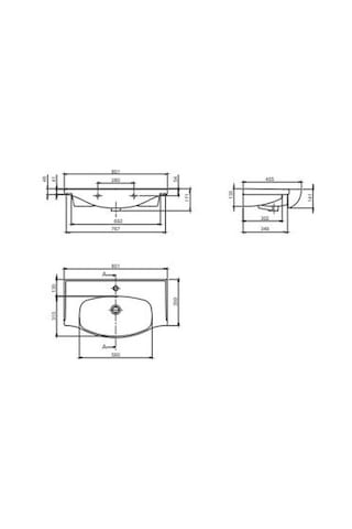 Turkuaz Seramik Lila Etajerli Lavabo 80 x 45 CM