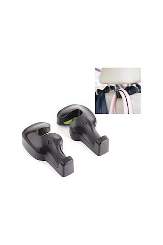 Siyah - 2'li Set Evrensel Araba Koltuk Başlığı Askısı Tutucu Kancası Çanta El Çantası Kumaş Bakkal