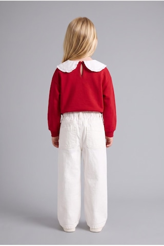 Defacto %100 Pamuk Fiyonk Nakışlı Regular Fit Gabardin Pantolon Kız Bebek I4915a526auer233 Ekru-er233