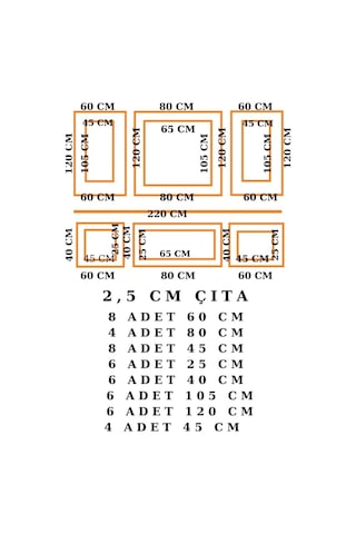 Gold Tasarım Boyanabilir Çıta Hazır Kesim Anka136