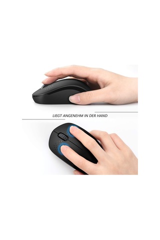 Pc Dizüstü Bilgisayar Vb. İçin Usb Alıcılı Sessiz 2,4 Ghz Kablosuz Fare Siyah Diğer