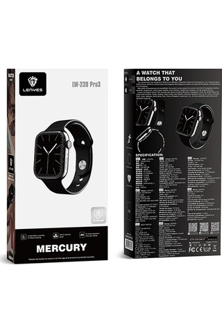 Lenyes Lw-239 Pro3 İos Ve Android Uyumlu Akıllı Saat Siyah Siyah