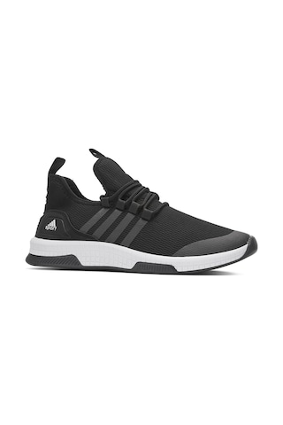 Günlük Kadın - Erkek Sneaker Nefes Alabilen Triko Bağcıklı Hafif Yürüyüş Esnek Spor Ayakkabı 249 053 Siyah-siyah-beyaz