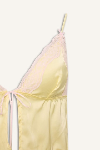 Defacto Dantel Detaylı Saten Açık Sarı Pijama Üst H1352ax26smyl83 Sarı-yl83