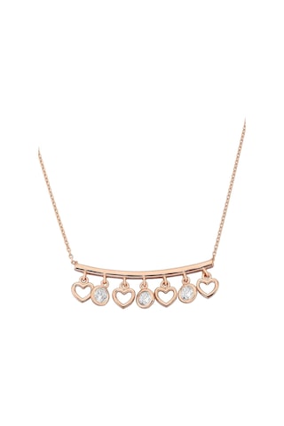 925 Ayar Gümüş Rose Kalp Figürlü Kolye - 23181001 Rose Gold