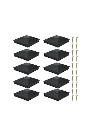 Samdoo 10 Adet 102x102mm Abs Ahşap Çit Kolu Kapakları - Su Ve Uv Koruyucu, Kiriş Çatlak Ve Çürümeyi Önleyen Siyah Fence Post Korumaları