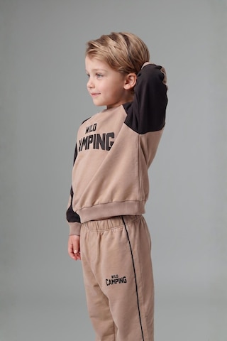 Defacto %100 Pamuk Baskılı Sweatshirt Üst Elastik Bel Alt 2li Takım Erkek Bebek I0274a526aubn615 Kahve-bn615