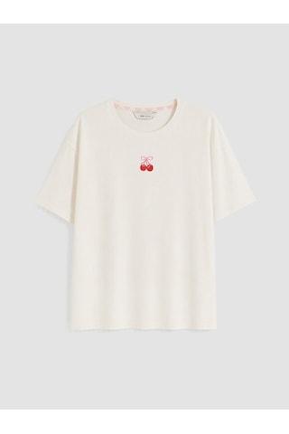 Lcw Young Pembe Bisiklet Yaka Baskılı Kadın Pijama Üstü Diğer